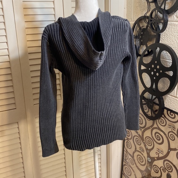 RUFF HEWN M charcoal gray knit cardigan with front pockets - Picture 3 of 7
